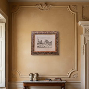 Antichissima stampa autentica con cornice dorata