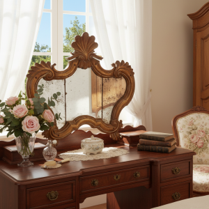 Antico specchio incorniciato da una cornice cartagloria