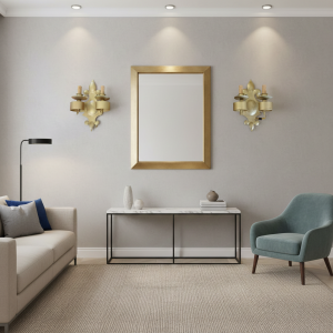 Coppia di appliques di design in metallo a due luci