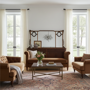 Antica grande specchiera orizzontale