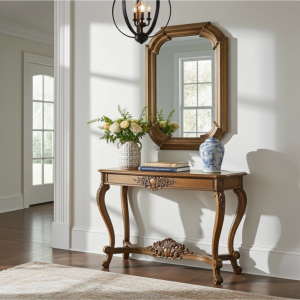 Specchio antico vintage con cornice sagomata