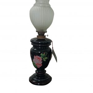 Opaline glass oil lamp