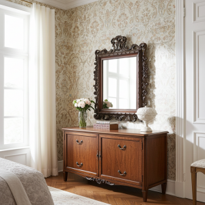 Specchiera tardo barocco intagliata a mano da artigiani veneti