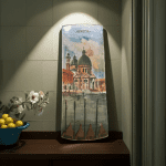 Piatto vintage dipinto a mano basilica Santa Maria della salute Venezia
