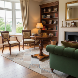 Tavolino in legno con piano da gioco