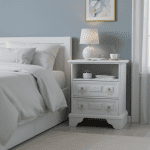 Comodino style bianco oro shabby chic