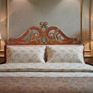 Solid wood double bed headboard