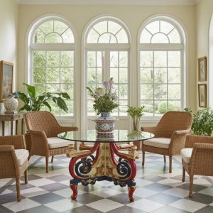 Tavolo rotondo in stile direttorio