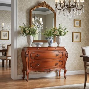 Cassettone emiliano in legno decorato